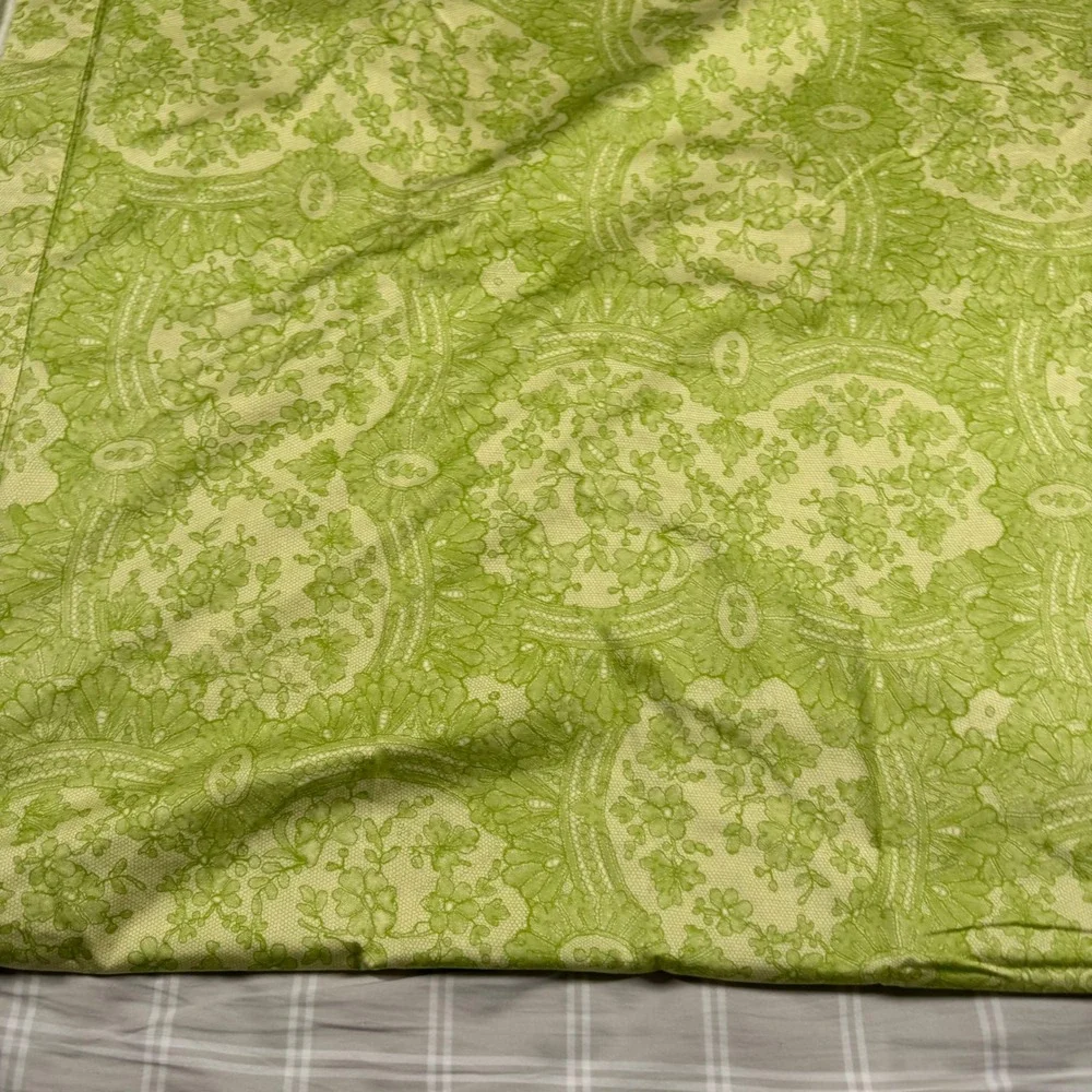 Christian Lacroix Tablecloth Green White Trompe-l'oeil Lace Paisley Cotton Italy